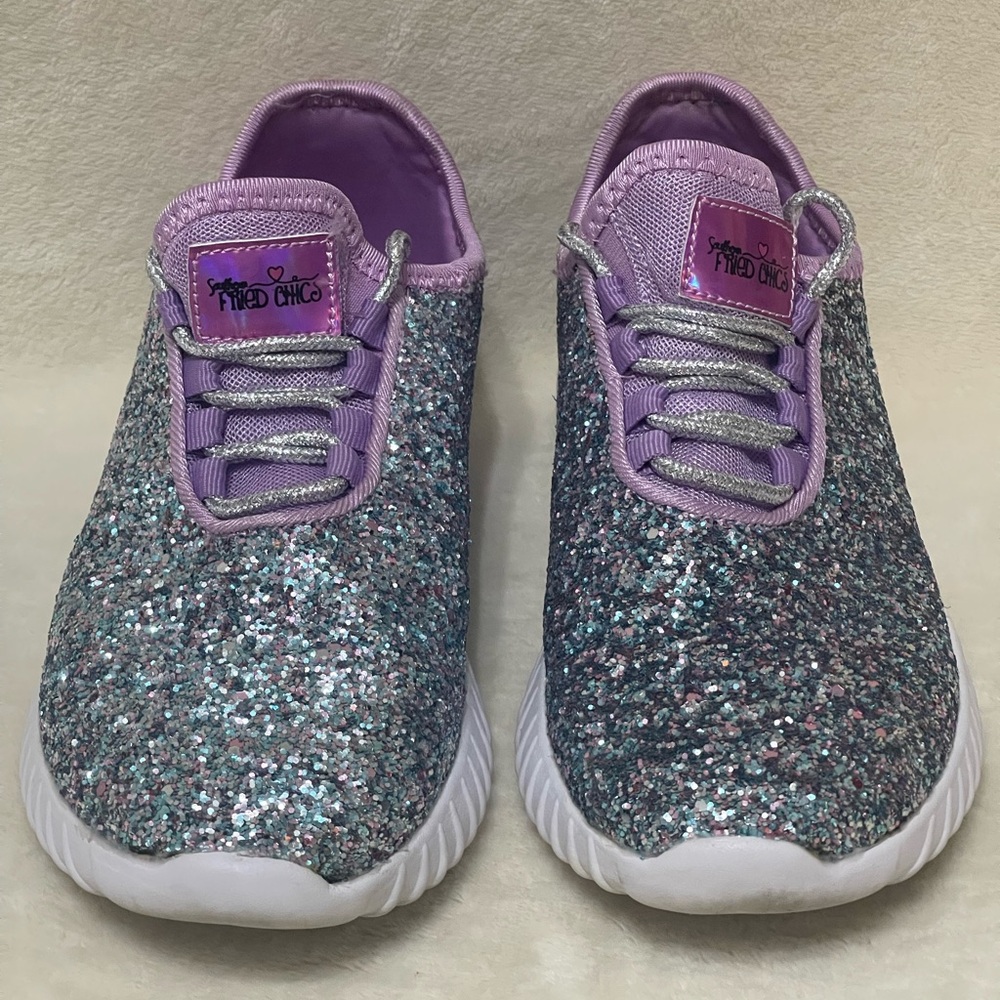 Southern Fried Chics Violet Glitter Bomb Sneakers Lightweight Women's size 6